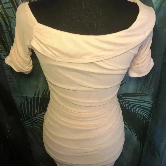 Pale Pink Off the Shoulder Bodycon Dress - Picture 14 of 16
